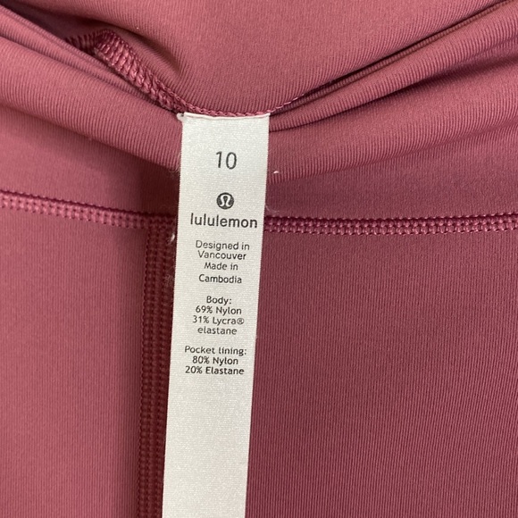 Lululemon Speed Up tights Leggings mauve women’s 10 cropped - Picture 3 of 5